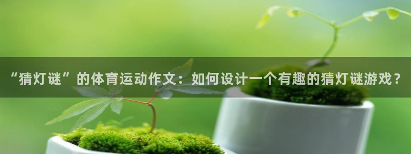 谈球吧体育官网：“猜灯谜”的体育运动作文：如何设计一个有趣的猜灯谜游戏？